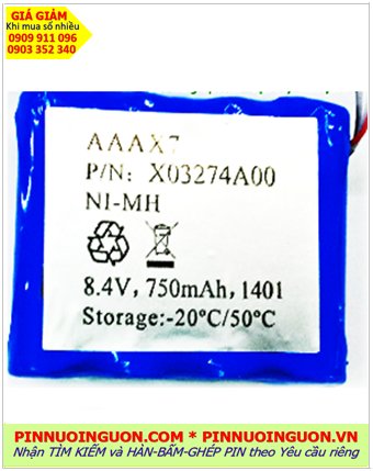 Pin sạc NiMh 8.4v-AAA750mAh, Pin máy đo khí 8.4v-AAA750mAh chính hãng /Nhận hàn ghép pin 